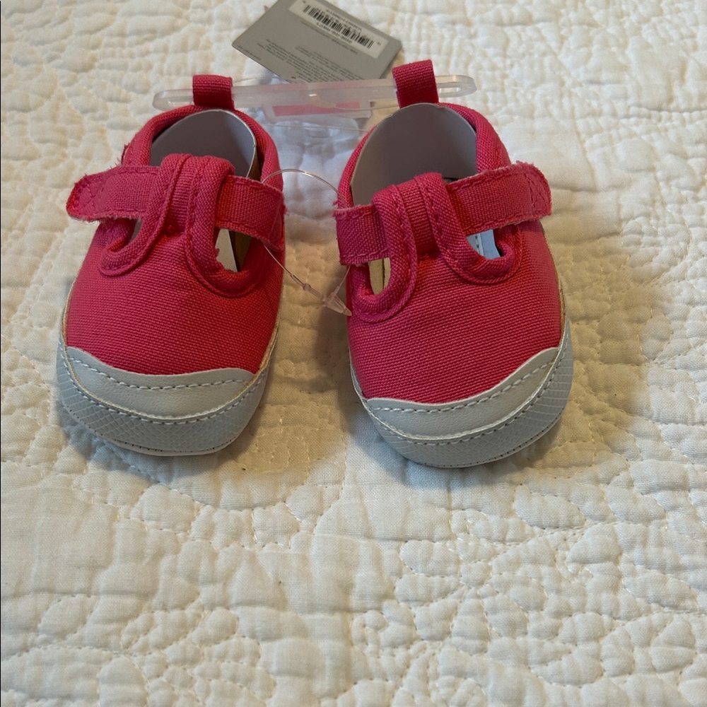 Carter's Pink and Gray Baby Walker Shoes nwt